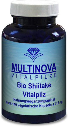 Multinova Shiitakepulver aus Bio-Anbau, 140 Kapseln